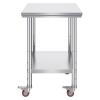 imageVevor Stainless Steel 900x600x800 mm Commercial Kitchen Prep ampamp Heavy Duty Metal Work Table with Adjustable Feet for Restaurant Home and Hotel  Industrial ampamp Scientific302433In