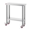 imageVevor Stainless Steel 900x600x800 mm Commercial Kitchen Prep ampamp Heavy Duty Metal Work Table with Adjustable Feet for Restaurant Home and Hotel  Industrial ampamp Scientific301234In