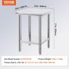imageVevor Stainless Steel 900x600x800 mm Commercial Kitchen Prep ampamp Heavy Duty Metal Work Table with Adjustable Feet for Restaurant Home and Hotel  Industrial ampamp Scientific242432In