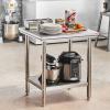 imageVevor Stainless Steel 900x600x800 mm Commercial Kitchen Prep ampamp Heavy Duty Metal Work Table with Adjustable Feet for Restaurant Home and Hotel  Industrial ampamp Scientific243032In