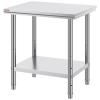 imageVevor Stainless Steel 900x600x800 mm Commercial Kitchen Prep ampamp Heavy Duty Metal Work Table with Adjustable Feet for Restaurant Home and Hotel  Industrial ampamp Scientific243032In