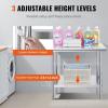 imageVevor Stainless Steel 900x600x800 mm Commercial Kitchen Prep ampamp Heavy Duty Metal Work Table with Adjustable Feet for Restaurant Home and Hotel  Industrial ampamp Scientific243632In