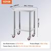imageVevor Stainless Steel 900x600x800 mm Commercial Kitchen Prep ampamp Heavy Duty Metal Work Table with Adjustable Feet for Restaurant Home and Hotel  Industrial ampamp Scientific241834In