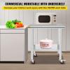 imageVevor Stainless Steel 900x600x800 mm Commercial Kitchen Prep ampamp Heavy Duty Metal Work Table with Adjustable Feet for Restaurant Home and Hotel  Industrial ampamp Scientific302433In