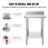 imageVevor Stainless Steel 900x600x800 mm Commercial Kitchen Prep ampamp Heavy Duty Metal Work Table with Adjustable Feet for Restaurant Home and Hotel  Industrial ampamp Scientific242434In