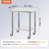 imageVevor Stainless Steel 900x600x800 mm Commercial Kitchen Prep ampamp Heavy Duty Metal Work Table with Adjustable Feet for Restaurant Home and Hotel  Industrial ampamp Scientific302433In