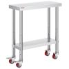 imageVevor Stainless Steel 900x600x800 mm Commercial Kitchen Prep ampamp Heavy Duty Metal Work Table with Adjustable Feet for Restaurant Home and Hotel  Industrial ampamp Scientific301234In