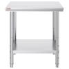 imageVevor Stainless Steel 900x600x800 mm Commercial Kitchen Prep ampamp Heavy Duty Metal Work Table with Adjustable Feet for Restaurant Home and Hotel  Industrial ampamp Scientific243032In