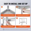 imageVevor Stainless Steel 900x600x800 mm Commercial Kitchen Prep ampamp Heavy Duty Metal Work Table with Adjustable Feet for Restaurant Home and Hotel  Industrial ampamp Scientific363034In