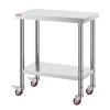 imageVevor Stainless Steel 900x600x800 mm Commercial Kitchen Prep ampamp Heavy Duty Metal Work Table with Adjustable Feet for Restaurant Home and Hotel  Industrial ampamp Scientific301834In