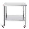 imageVevor Stainless Steel 900x600x800 mm Commercial Kitchen Prep ampamp Heavy Duty Metal Work Table with Adjustable Feet for Restaurant Home and Hotel  Industrial ampamp Scientific363034In