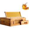 imageVEVOR 10 Frame Deep Brood Bee Hive Box Bee Box Dipped in 100 Beeswax Langstroth Beehive Kit with 10 Frames and Foundations Sheets and Transparent Acrylic Windows for Beekeeping SupplementMedium Super Box