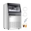 imageVEVOR 160lbs24H Commercial Ice Maker 55 Ice Cubes in 15 Minutes Freestanding Ice Maker Machine with 33lbs Large Storage Capacity for Bar Office Restaurant with LED Digital Display ampamp SelfCleaningWhite