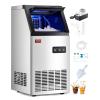 imageVEVOR 200lbs24H Commercial Ice Maker Machine with Drain Pump 66lbs Storage Capacity Ice Maker 108 Ice Cubes in 15 Minutes LED Digital Display Freestanding SelfCleaning for Bar Office RestaurantSilver