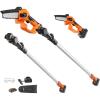 imageVEVOR 2in1 Cordless Pole Saw ampamp Mini Chainsaw 20V 2Ah Battery Pole Chainsaw 5quot Cutting Capacity 8 ft Reach Pole Saw for Branch Cutting ampamp Tree Trimming Battery and Blade Cover Included20V 4Ah renewed