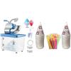 imageVEVOR 300W Ice Crusher 440LBSH with 100 Count 6oz Snow Cone Cups and 100 8quot Neon Spoon Straws