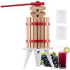 imageVEVOR 369 Gal14L Fruit Wine Press Stainless Steel Basket with Crossbeam and Triangular Structure Manual Juice Maker Cider Apple Grape Tincture Making Press with THandle for Kitchen HomeSolid wood