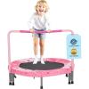 imageVEVOR 3FT Trampoline 36quot IndoorOutdoor for Toddlers Foldable Mini Baby With Foam Handle Recreational Birthday GiftBold Support  Pink Donut