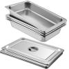imageVEVOR 4 Pack Stainless Steel Hotel Pans with lidFull Size 4 Inch Deep 08mm Thick AntiJam Commercial Food Pans for Steam Tables Restaurants Catering ampamp Industrial UseSilver