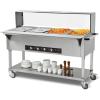 imageVEVOR 5Pan Commercial Food Warmer 5 x 206QT Electric Steam Table 3750W Professional Buffet Catering Food Warmer with Acrylic Sneeze Guard Food Grade Stainless Steel Server for Party Restaurant4 Pot with Guard