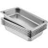 imageVEVOR 6 Pack Hotel Pans Full Size 6Inch Stainless Steel Steam Table PansAntiJam Catering Trays for Steam Tables for Home Party Restaurant Hotel Buffet4 Deep 6 Pack