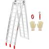 imageVEVOR 75ft Aluminum Ramps 1500 lbs Folding Loading Ramps 2 pcs Set for Pickup Trucks Bed Trailers Ramp with Load Straps for Dirt Bike UTV ATV Trucks Lawn Mowers Cargo Trailer 89quot L x 12quot W750lbs