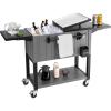 imageVEVOR 80QT Rolling Ice Chest Holds up to 50 Bottles  110 Cans Portable Patio Party Bar Drink Cooler Cart with Bottom Shelf ampamp Foldable Side Shelves Beverage Pool with Swivel Wheels ampamp Bottle Opener