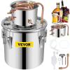 imageVEVOR Alcohol Still 5Gal20L Alcohol Distiller Stainless Steel Distillery Kit for Alcohol with Copper Tube Home Brewing Kit Buildin Thermometer for DIY Whisky Wine Brandy3Gal