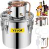 imageVEVOR Alcohol Still 5Gal20L Alcohol Distiller Stainless Steel Distillery Kit for Alcohol with Copper Tube Home Brewing Kit Buildin Thermometer for DIY Whisky Wine Brandy8Gal