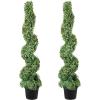 imageVEVOR Artificial Boxwood Spiral Topiary Trees 4ft Tall 2 Pieces Faux Plant Outdoor AllYear Green Fake Plant with Replaceable Leaves for DecorativeIndoorPorchGarden4ft
