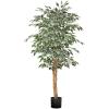 imageVEVOR Artificial Olive Tree 5 FT Tall Faux Plant Secure PE Material ampamp AntiTip Tilt Protection LowMaintenance Plant Lifelike Green Fake Potted Tree for Home Office Warehouse Decor Indoor OutdoorArtificial Ficus Tree