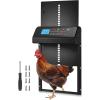 imageVEVOR Automatic Chicken Coop Door Auto Chicken Door Opener with Timer ampamp Light Sensor Aluminum Chicken Coops Door with Remote Control and LCD Screen 4 Modes Opening Battery or DC PoweredBlack