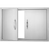 imageVEVOR BBQ Access Door 24W x 24H Inch Double Outdoor Kitchen Stainless Steel Flush Mount Door Double Wall Vertical with Handles and Hooks for BBQ Island Grilling Station Outside Cabinet305W x 21H