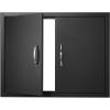 imageVEVOR BBQ Access Door 24W x 24H Inch Double Outdoor Kitchen Stainless Steel Flush Mount Door Double Wall Vertical with Handles and Hooks for BBQ Island Grilling Station Outside Cabinet31W x 24HBlack