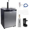 imageVEVOR Beer Kegerator Dual Tap Commercial Draft Beer Dispenser for D system Full Size Keg Refrigerator with 5lbs CO2 Tank Hold 2 Sixth  2 Ball lock keg BlackSingle Tap Silver
