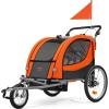 imageVEVOR Bike Trailer for Toddlers Kids Single ampamp Double Seat Options 2in1 Canopy Carrier with Strong Frame Converts to Stroller Tow Behind Foldable Child Bicycle Trailer with Universal Coupler100lb W20in Wheel