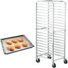 imageVEVOR Bun Pan Rack 20Tier Commercial Bakery Racks with Brake Wheels Aluminum Racking Trolley Storage for Half ampamp Full Sheet Speed Rack For Kitchen Home Bread Baking Equipment 26quotL x 204quotW x 70quotH20Tier