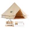imageVEVOR Canvas Tent Bell Yurt 4 Seasons for Camping with Stove Jack Breathable Holds up to 4 People Family Camping Outdoor Hunting Party4m1312ft