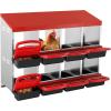 imageVEVOR Chicken Nest Box 8Compartment 30 to 45 in Stable ampamp CorrosionResistant Metal Nesting Boxes with Inclined Nesting Boxes Bottom Holes ampamp Resting Platform Fit for Different Chicken Breeds417L x 206W x 314H