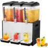 imageVEVOR Commercial Beverage Dispenser 3 Tanks 12 L  127 QT Per Tank Juice Dispenser 370W Stainless Steel Ice Tea Drink Machine with 45F54F Cooling Temperature for Cold Drink Restaurant Bar Party12L  3