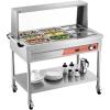 imageVEVOR Commercial Electric Food Warmer 7 Pans  2 Pots Steam Table 1800W Professional Buffet Catering Food Warmer with Shield Undershelf Wheels Stainless Steel Server for Party Restaurant9Pan