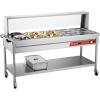 imageVEVOR Commercial Electric Food Warmer 7 Pans  2 Pots Steam Table 1800W Professional Buffet Catering Food Warmer with Shield Undershelf Wheels Stainless Steel Server for Party Restaurant8 Pans  2 Pots