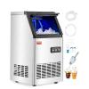 imageVEVOR Commercial Ice Maker Machine with 2 Water Inlets 100lbs24H Ice Maker with 33lbs Storage Bin 45 Ice Cubes in 15 Mins LED Digital Display Freestanding ampamp SelfCleaning for Bar Office Restaurantwhite