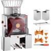 imageVEVOR Commercial Orange Juicer Machine 120W Automatic Juice Extractor Stainless Steel Orange Squeezer for 20 Oranges Per Minute with PullOut Filter Box PC Cover 2 Peel Collecting BucketsSilver