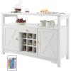 imageVEVOR Corner Industrial Bar Cabinet Wine Table for Liquor ampamp Glasses Sideboard Buffet Cabinet with Glass Holder Freestanding Farmhouse Wood Coffee Bar Cabinet for Living Room Home Bar Black Walnut47D x 157W x 315H