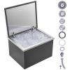 imageVEVOR Drop in Ice Chest 20quot L x 16quot W x 13quot H Stainless Steel Ice Cooler Commercial Ice Bin with Hinged Cover 40 qt Outdoor Kitchen Ice Bar DrainPipe and Drain Plug Included for Cold Wine Beer20L x 16W x 13H Inch