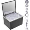 imageVEVOR Drop in Ice Chest 24quotL x 18quotW x 13quotH Stainless Steel Ice Cooler Commercial Ice Bin with Sliding Cover 409 qt Outdoor Kitchen Ice Bar Drainpipe and Drain Plug Included for Cold Wine BeerSilverblack