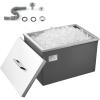 imageVEVOR Drop in Ice Chest Stainless Steel Drop in Cooler Commercial Ice Bin with Lid for Outdoor Kitchen Patio Bar DrainPipe Set Included Cooling Bins with Cover for Cold Wine BeerPot Lid