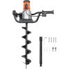 imageVEVOR Electric Post Hole Digger 571 in Auger Bit with 1500W Powerful Motor 140 RPM Alloy Steel Earth Auger Drill Bit with 1024 in Extension Rod for Post Hole Digging Drilling ampamp Tree Planting