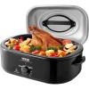 imageVEVOR Electric Roaster Oven 22 QT Turkey Roaster with SelfBasting Lid 1450W Roaster with Defrost ampamp Warm Function Adjustable Temp Removable Pan ampamp Rack Fits Turkeys Up to 26LBS WhiteBlack
